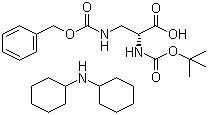 N-叔丁氧羰基-N'-苄氧羰基-D-2,3-二氨基丙酸二环己胺盐分子结构 (CAS 81306-94-7)