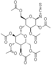 4-O-(2,3,4,6-四-O-乙酰基-beta-D-吡喃葡萄糖基)-beta-D-吡喃葡萄糖基异硫氰酸酯 2,3,6-三乙酸酯分子结构 (CAS 81319-58-6)