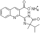 CAS 登录号：81335-47-9, 灭草喹铵, 2-(4,5-二氢-4-甲基-4-(1-甲基乙基)-5-氧代-1H-咪唑-2-基)-3-喹啉甲酸铵