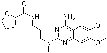 CAS 登录号：81403-80-7, 阿夫唑嗪, N[3-[(4-氨基-6,7-二甲氧基-2-喹唑啉基)甲基氨基]丙基]四氢-2-呋喃甲酰胺
