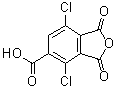 structure of CAS# 81742-10-1, 4,7-二氯-1,3-二氢-1,3-二氧代-5-异苯并呋喃羧酸
