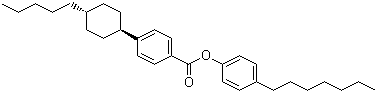 CAS 登录号：81929-46-6, 4-(反式-4-戊基环己基)苯甲酸对庚基苯酚酯