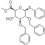 苯基 2,3-二-O-(苯基甲基)-1-硫代-beta-D-吡喃葡糖苷酸甲酯分子结构 (CAS 819798-56-6)