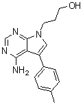 4-氨基-5-(4-甲基苯基)-7H-吡咯并[2,3-d]嘧啶-7-丙醇分子结构 (CAS 821794-94-9)