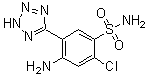 structure of CAS# 82212-14-4, 4-氨基-2-氯-5-(2H-四唑-5-基)苯磺酰胺