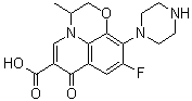 9-氟-2,3-二氢-3-甲基-7-氧代-10-(1-哌嗪基)-7H-吡啶并[1,2,3-de]-1,4-苯并恶嗪-6-羧酸分子结构 (CAS 82419-52-1)