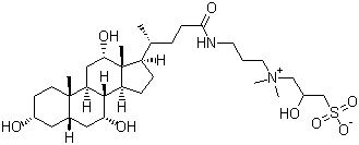 structure of CAS# 82473-24-3, 3-[(3-Cholamidopropyl)dimethylammonio]-2-hydroxy-1-propanesulfonate