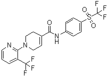 structure of CAS# 824982-41-4, 3,6-二氢-3'-(三氟甲基)-N-[4-[(三氟甲基)磺酰基]苯基][1(2H),2'-联吡啶]-4-甲酰胺