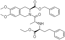 CAS 登录号：82637-57-8, (S)-2-[(S)-2-((S)-1-乙氧羰基-3-苯基丙基氨基)丙酰基]-6,7-二甲氧基-1,2,3,4-四氢异喹啉-3-甲酸苄酯