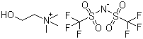 2-羟基-N,N,N-三甲基乙铵 1,1,1-三氟-N-[(三氟甲基)磺酰基]甲磺酰胺盐分子结构 (CAS 827027-25-8)