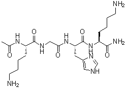 N2-乙酰基-L-赖氨酰甘氨酰-L-组氨酰-L-赖氨酰胺分子结构 (CAS 827306-88-7)