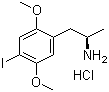 structure of CAS# 82864-02-6, (-)-2,5-Dimethoxy-4-iodoamphetamine hydrochloride