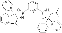 2,6-双[(4R)-4,5-二氢-4-异丙基-5,5-二苯基-2-恶唑基]吡啶分子结构 (CAS 828918-24-7)