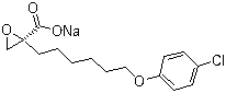 (2S)-2-[6-(4-氯苯氧基)己基]环氧乙烷甲酸钠分子结构 (CAS 828934-43-6)