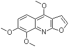 CAS # 83-95-4, Skimmianine, Chloroxylonine, NSC 217986, NSC 94654, 4,7,8-Trimethoxyfuro[2,3-b]quinoline