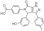 structure of CAS# 834903-43-4, 4-[4,6-二氢-4-(3-羟基苯基)-3-(4-甲基苯基)-6-氧代吡咯并[3,4-c]吡唑-5(1H)-基]苯甲酸