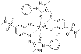 CAS # 83732-89-2, Lithium bis[4-[(4,5-dihydro-3-methyl-5-oxo-1-phenyl-1H-pyrazol-4-yl)azo]-3-hydroxy-N,N-dimethylbenzenesulfonamidato]chromate