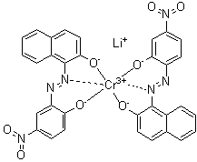 Lithium [1-[(2-hydroxy-4-nitrophenyl)azo]-2-naphthalenolato][1-[(2-hydroxy-5-nitrophenyl)azo]-2-naphthalenolato]chromate molecular structure (CAS 83733-07-7)