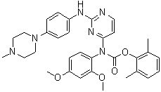 structure of CAS# 837422-57-8, 2,6-二甲基苯基 N-[2,4-二(甲氧基)苯基][2-[[4-(4-甲基-1-哌嗪基)苯基]氨基]-4-嘧啶基]氨基甲酸酯