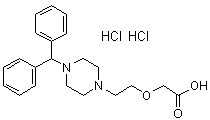 CAS 登录号：83881-54-3, [2-[4-(二苯基甲基)-1-哌嗪基]乙氧基]乙酸二盐酸盐