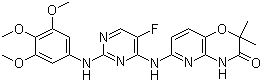 CAS # 841290-80-0, R-406, 6-[[5-Fluoro-2-[(3,4,5-trimethoxyphenyl)amino]-4-pyrimidinyl]amino]-2,2-dimethyl-2H-pyrido[3,2-b]-1,4-oxazin-3(4H)-one