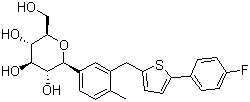 (1S)-1,5-脱氢-1-C-[3-[[5-(4-氟苯基)-2-噻吩基]甲基]-4-甲基苯基]-D-葡萄糖醇分子结构 (CAS 842133-18-0)