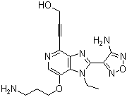 CAS # 842148-40-7, AKT Kinase Inhibitor, 3-[2-(4-Amino-1,2,5-oxadiazol-3-yl)-7-(3-aminopropoxy)-1-ethyl-1H-imidazo[4,5-c]pyridin-4-yl]-2-propyn-1-ol