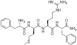 L-苯丙氨酰-D-蛋氨酰-L-精氨酰-L-苯丙氨酰胺分子结构 (CAS 84313-43-9)