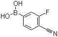 structure of CAS# 843663-18-3, 4-氰基-3-氟苯硼酸