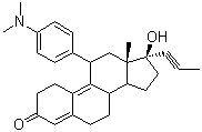 CAS # 84371-65-3, Mifepristone, 11b-[p-(Dimethylamino)phenyl]-17b-hydroxy-17-(1-propynyl)estra-4,9-dien-3-one