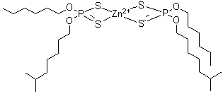 CAS # 84434-50-4, (T-4)-Bis[O-hexyl O-(6-methylheptyl) phosphorodithioato-S,S']zinc