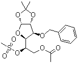 1,2-O-(1-甲基亚乙基)-3-O-(苯基甲基)-alpha-D-呋喃葡萄糖 6-乙酸酯 5-甲烷磺酸酯分子结构 (CAS 84563-90-6)