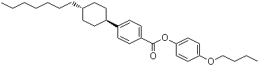 4-反式-(4-庚基环己基)苯甲酸对丁氧基苯酚酯分子结构 (CAS 84601-03-6)