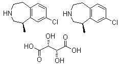 绿卡色林-L-酒石酸盐分子结构 (CAS 847063-12-1)
