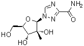 1-(2-C-甲基-beta-D-呋喃核糖基)-1H-1,2,4-三唑-3-甲酰胺分子结构 (CAS 847651-91-6)