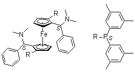 structure of CAS# 847997-73-3, (1S,1'S)-1,1'-二[二(3,5-二甲基苯基)膦基]-2,2'-二[(S)-(二甲基氨基)苯基甲基]二茂铁