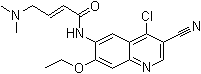 structure of CAS# 848133-88-0, (2E)-N-(4-氯-3-氰基-7-乙氧基-6-喹啉基)-4-(二甲基氨基)-2-丁烯酰胺