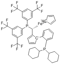 structure of CAS# 849925-22-0, 铁(2+)1-[(1R)-1-{双[3,5-双(三氟甲基)苯基]膦基}乙基]-2-[2-(二环己基膦基)苯基]环戊二烯-1-基环戊二烯-1-基(1/1/1)