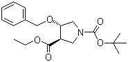 (3R,4S)-rel-4-苄氧基吡咯烷-1,3-二羧酸 1-叔丁酯 3-乙酯分子结构 (CAS 849935-82-6)