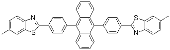 structure of CAS# 850018-19-8, 2,2'-(9,10-Anthracenediyldi-4,1-phenylene)bis[6-methyl-benzothiazole]