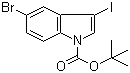 structure of CAS# 850349-72-3, 1-Boc-5-bromo-3-iodoindole