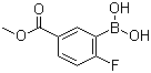 structure of CAS# 850568-04-6, 2-氟-5-(甲氧羰基)苯硼酸