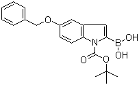 structure of CAS# 850568-62-6, 5-苄氧基-1-叔丁氧羰基吲哚-2-硼酸