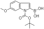1-N-叔丁氧羰基-6-甲氧基吲哚-2-硼酸分子结构 (CAS 850568-65-9)