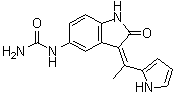 structure of CAS# 850717-64-5, 5-Ureido-3-[1-(pyrrol-2-yl)ethylidene]indolin-2-one