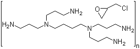 CAS 登录号：851373-13-2, N,N,N',N'-四(3-氨基丙基)-1,4-丁二胺 2-(氯甲基)环氧乙烷聚合物