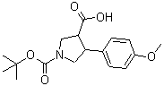 4-(4-甲氧基苯基)-1,3-吡咯烷二甲酸 1-叔丁酯分子结构 (CAS 851484-94-1)