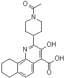 2-(1-乙酰基哌啶-4-基)-3-羟基-7,8,9,10-四氢苯并[h]喹啉-4-羧酸分子结构 (CAS 851547-34-7)