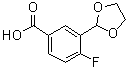 3-(1,3-二氧杂环戊烷-2-基)-4-氟苯甲酸分子结构 (CAS 852180-94-0)