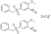 二[2-甲氧基-5-[(苯基甲基)磺酰基]偶氮苯] (T-4)-四氯锌酸盐分子结构 (CAS 85237-45-2)